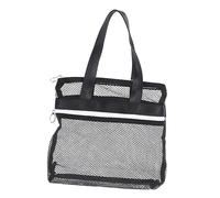 Baluue Bolsa de Almacenamiento de Artículos de Tocador de Viaje Malla Transpirable 1 Unidad Tamaño Mediano Bolso Portátil para Viajeros y Campistas Uso Exterior Negra