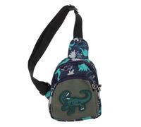 Baluue Bolso Bandolera Infantil Dinosaurio Azul Bolos De Duradero Mochila Pecho Para Niño Niña Riñonera Multifunción Para Viajes y Escuela Cómodo y Resistente