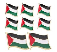 Baluue Broche de Aleación Diseño Seguro y Colorido, Paquete de 8 Piezas Bandera Palestina Adecuado para Reuniones en Campus y Decoración de Fiestas