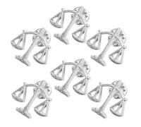Baluue Broche de Solapa de Metal Diseño de Balanza Libra 6 Piezas Accesorio Profesional para Traje de Hombre Broche de Camisa y Cuello para Abogados Símbolo de Justicia y Equilibrio
