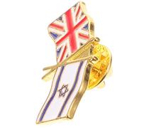 Baluue Broche Decorativo De Metal Bandera Del Reino Unido e Israel, Pin De Solapa De Aleación, Accesorio Patriótico Para Ropa y Mochila, Ligero y Portátil, Diseño Compacto