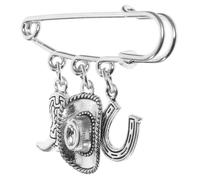 Baluue Broche Metálico Unisex Estilo Occidental con Diseño de Sombrero Pin Seguro para Cardigan Camisa y Chal Accesorio Elegante para Mujer Clip Vintage para Ropa