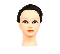 Baluue Cabeza Maniquí Peluquería Pelo Sintético Recto Natural con Soporte para Entrenamiento de Peinados y Cortes Cosmetología