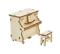 Baluue Caja de Música de Madera para Armar Forma de Piano Juguete Educativo para Material Didáctico para Primaria Decoración Textura Madera Aleatoria
