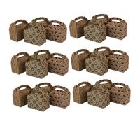 Baluue Caja de Obsequio Navideña de Papel Reutilizable 24 Piezas Pequeñas Cajas para Dulces Motivos de Guirnalda Árbol Bastón y Gorro para Fiestas y Embalaje de Snacks