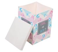 Baluue Caja de Revelación de Género para Shower Caja de Papel Plegable 30X30X40 CM Niña Decoración Globos Coloridos para Fiestas y Cumpleaños de Bebés