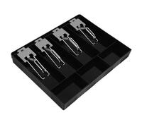 Baluue Cajón de Caja Registradora de Plástico Resistente 4 Compartimentos para Monedas y Billetes Bandeja para Dinero Portátil para Pequeños Negocios Adecuado para Supermercados