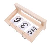 Baluue Calendario Perpetuo de Sobremesa de Madera Natural Diseño Rústico Desmontable Visualización Manual de Fecha y Mes Calendario Decorativo Compacto para Oficina y Hogar