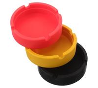 Baluue Cenicero Redondo de Silicona Pequeño para Coche Hogar y Oficina Irrompible Base Antideslizante Resistente al Desgaste Paquete de 3 Colores y Amarillo