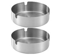 Baluue Ceniceros Metálicos Pequeños de Acero Inoxidable Pack 2 Unidades Ceniceros para Cigarrillos de Interior Diseño Anticaída y Alta Resistencia Aptos para Hogar Oficina y Coche