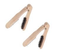 Baluue Cepillo Alisador De Madera Forma v 2 Unidades Cepillo Cabello Plancha De Pelo Antiestático Para Uso Doméstico y Salón De Peluquería