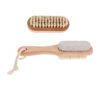 Baluue Cepillo de Baño para Manos y Pies Exfoliante Natural con Piedra Pómez Cepillo de Madera para Uñas y Pies para Spa y Ducha
