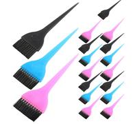 Baluue Cepillos para Teñir el Cabello 18 Piezas Set 6 Pinceles Negros, 6 Azules y 6 Rosas, Aplicador de Tinte Profesional para Peluquería y Uso en Casa, Mango Ergonómico Antideslizante