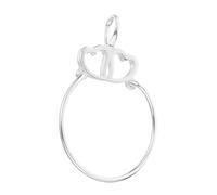 Baluue Charm Holder Collar de Plata Doble Minimalista Colgante Convertidor Versátil Anillo y Collar para Mujer Diario y