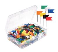 Baluue Chinchetas para Mapas de Bandera Multicolores 300 Unidades en 3 Cajas Acero Resistente y Plástico para Tableros de Corcho Aulas Oficina y Decoración de Viajes