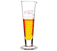 Baluue Cilindro graduado de 25 ml, taza de medición graduada de laboratorio con boquilla de boca ancha, vaso cónico, dispensador de líquido, cilindro de medición, herramienta de experimento para