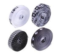 Baluue Cinta de Satén Poliéster 10 MM Estampado de Huellas de Mascotas 4 Rollos de 45 M para Manualidades DIY Envoltorio de Obsequio y Decoración de Fiesta para Amantes de Perros y