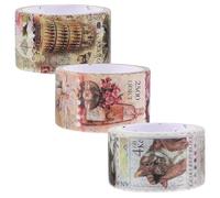 Baluue Cinta Washi Decorativa Vintage de Sellos 3 Rollos 25mm X 5m para Manualidades DIY Amantes de Sellos Decoración Scrapbooking Uso Diario Fiestas Navidad Estilo Aleatorio