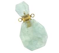 Baluue Colgante de Frasco de Perfume de Fluorita Natural Verde Mini Botella de Cristal sin Cadena para Aceites Esenciales Decoración de Joyería Ligera y Práctica para Mujer Accesorio