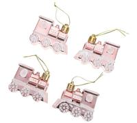 Baluue Colgantes Decorativos de Coche para Árbol de Navidad 4 Piezas Color Rosa Dorado Adornos Navideños Ligeros y Resistentes Ideales para Decoración Festiva en Hogar Oficina y