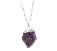 Baluue Collar de Amatista Natural Irregular Piedra Púrpura para Aliviar Desequilibrios Emocionales y Equilibrar Chakras en Relaciones Familiares