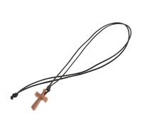 Baluue Collar de Cruz de Madera Natural para Hombre y Mujer Colgante Religioso Pequeño con Cordón Joyería Espiritual Minimalista para Parejas Regalo Duradero