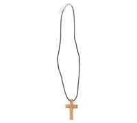 Baluue Collar de Cruz de Madera Tallada a Mano para Hombre y Mujer Colgante Espiritual de Madera Natural Accesorio Religioso Unisex para Bautizo y Regalo Religioso
