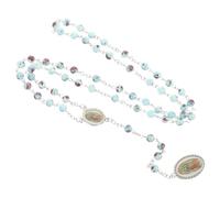 Baluue Collar de Cuentas de Rosario Verde para Hombre Colgante Nuestra Señora de Guadalupe, Collar Masculino Estético de Joyería Religiosa, Accesorio Compacto para Oración y Uso Diario
