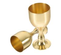 Baluue Copa de Latón Vintage Pie Pequeña 20 G para Ofrendas Budistas y Ceremonias Religiosas Copa de Metal Decorativa para Agua y Rituales Juego de 2 Unidades