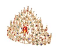 Baluue Corona Étnica Dorada Tradicional Tailandesa para Mujer Peineta Vintage con Cristales Tocado para Bodas y Celebraciones Culturales Accesorio para Fiestas y Cumpleaños