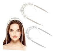 Baluue Coronas Para Mujeres 2 Unidades Tamaño Único Diademas Gemas De Imitación Para Boda y Fiesta Color Dorado y Plateado Accesorios Cabello