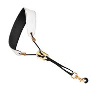 Baluue Correa Ajustable Para Cuello De Saxofón Alto y Tenor De Cuero Negro, Soporte Ergonómico Para Instrumentos De Viento, Accesorio Resistente Para Músicos y Práctica Diaria