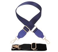 Baluue Correas Ajustables para Bolsos de Hombro 2 Piezas Azul y Negro Hebillas Doradas Repuesto Desmontable para Bolsos Cruzados y Bandoleras Unisex