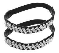 Baluue Correas Desmontables para Tacones Altos en Negro Piedras Brillantes y Tela, Cordones Anti-sueltos para Mujer, Accesorios Decorativos y Antideslizantes para Zapatos