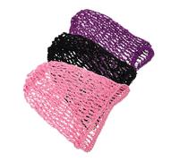 Baluue Cubierta de Moño de Pelo para Mujer Hecha a Mano en Crochet, Ligera y Elegante, Pack de 3 Unidades para Bailar y Uso Dinámico