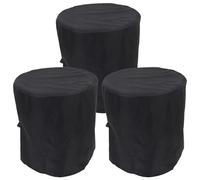 Baluue Cubierta Protectora para Cubo de Lluvia 55 Galones, Tela Oxford 210d con Recubrimiento Plateado, Tamaño 95x65 Cm, 3 Unidades con Cordón Ajustable para Uso Exterior y