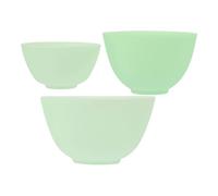 Baluue Cuencos de Silicona Anticaída para Mascarillas Faciales, Set de 3 Piezas (pequeño, Mediano y Grande) en Color Verde, Tazones para Mezclar Mascarilla Caseros y Uso en
