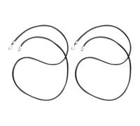 Baluue Cuerdas de Goma Negras para Joyería 2 Piezas de 16 Pulgadas Hebilla Plateada, Accesorio para Pulseras, Collares y Proyectos DIY de Manualidades