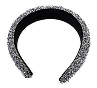 Baluue Diadema de Gemas Estilo Barroco Brillante y Exquisita Banda Cabello de Fiesta Decoración para Diadema Aros Delicados para Mujer