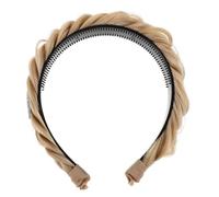 Baluue Diadema Trenzada de Pelo Sintético Rubia Gemas de Imitación, Banda Ancha Cabello Trenza de Pez Antideslizante para Mujeres y Niñas, Accesorio de Moda para Uso Diario y Eventos