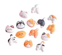 Baluue Dijes de Resina Forma de Dibujos Animados para Manualidades, 14 Piezas, Diseño Mixto de Gatos y Perros, Accesorios DIY para Decoración de Fundas de Teléfono y Artesanía