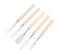 Baluue Espátulas para Pintar 5 Piezas Acero Inoxidable, Raspadores para Mezclar Colores, Herramientas para Pintura al Óleo, Kit de Espátulas para Dibujo Artístico en Lienzo, Manualidades