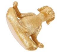 Baluue Estatua de Perro Meditando de Resina Dorada Escultura de Yoga Animal para Decoración de Escritorio y Hogar Figura Artesanal Versátil para Jardín y Sala