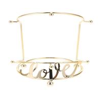 Baluue Expositor de Tiaras de Metal Doble Capa, Soporte para Diademas y Accesorios Cabello de Boda, Altura 13 Cm, Organizador Resistente y Decorativo para Novias y Tiendas de Regalos