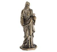 Baluue Figura de Jesús de Latón Miniatura Estatua Pequeña para Decoración Espiritual de Escritorio y Microjardín Adorno Devocional Portátil y Obsequio Religioso Encanto Clásico