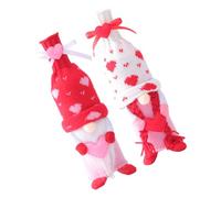 Baluue Fundas Decorativas para Botellas de Vino 2 Piezas San Valentín Cubiertas Protectoras Diseño Muñecos Rudolph Masculino y Femenino Accesorios Prácticos para Botellas y Adornos de