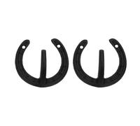 Baluue Ganchos de Pared de Hierro Fundido en Forma de Herradura 2 Piezas Color Negro Perchas Resistentes para Colgar Abrigos Sombreros y Toallas Uso Interior y Exterior Acabado