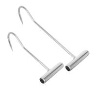 Baluue Ganchos Metálicos para Alcantarilla 2 Piezas 30° y 20° Mango T Gancho Multiusos Resistente para Levantar Tapas Pesadas Herramienta Portátil para Carga y Manipulación