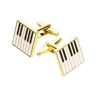 Baluue Gemelos de Piano Dorados para Hombre Accesorios Elegantes para Camisas y Trajes Diseño Musical Clásico para Ocasiones Formales y Masculino