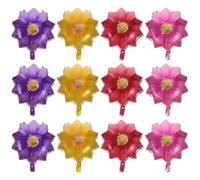 Baluue Globos de Girasol de Aluminio 18 Pulgadas Set de 12 Globos Multicolor Amarillo Rosa Morado Rojo Decoración para Fiestas Infantiles Cumpleaños y Shower